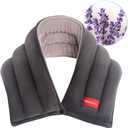Microwavable Heating Pads for Neck Pain Relief, Moist Heated Neck Warmer Wrap, Cold and Hot Compress with Lavender Aroma, Versatile Microwave Heat Pad for Sore Muscle Relief, 25 x 5.7 Inches (Gray)