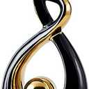 FJS Home Decor Modern Art Ceramic Statue, Black Sculpture Table Decorations for Living Room Dining Room, Coffee Table Centerpiece Shelf Decor 12.2" H