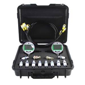 SINOCMP Digital Pressure Gauge Kit with 2 80MPA/12000PSI Pressure Gauges 3 Test Hoses and 12 Couplings Hydraulic Gas Water Pressure Test Kit with Backlight