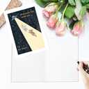 2 x Funny UFO Cat Valentine's Day Card for Him Her, Romantic Valentines Day, Wedding Anniversary, I Love You Card Gift for Husband Wife Boyfriend Girlfriend Partner Couple, Unique Gift for Bestie Friend (#1)