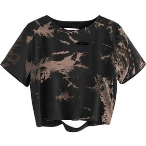Avanova Women's Letter Graphic Tee Short Sleeve Tie Dye Crop Tops Summer Casual T Shirt
, size -3XL