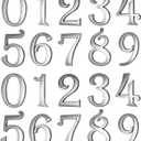 2 Inch Mailbox Numbers, Chrome Door Address Sign Number Stickers for Aprtment Office Home Room, Self Adhesive Install, Metal Shining, Suit for Outside or Indoor.(Silver, 2" - Set of 20)