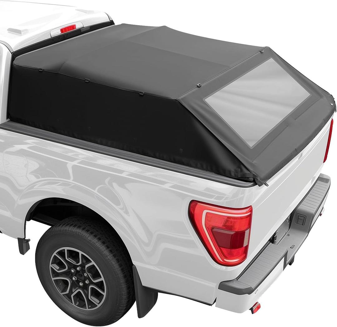 JOYTUTUS Foldable Truck Bed Soft Topper Compatible with F150 2015-2026 with 5.5ft Bed, Camper Shell Truck Top