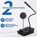 Daytech Window Speaker System 2 Way Intercom Communication Microphone Intercom Anti-Interference for Bank Restaurant Business Government Office Hospital with Volume Control (2 Pack)