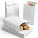 VGOODALL 50 Pack Small White Paper Bags - 7"x3.5"x2.2" Multi-Purpose White Kraft Goodie Bags, for Kids Birthday, Party Favors, Candy, Cookies & DIY Crafts