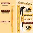 QUEWEL Lash Clusters Kit, 144 Pcs DIY Lash Extension Kit Individual Lashes Eyelash Extension Kit with Lash Bond and Seal Lash Tweezers (144-Mega Kit)