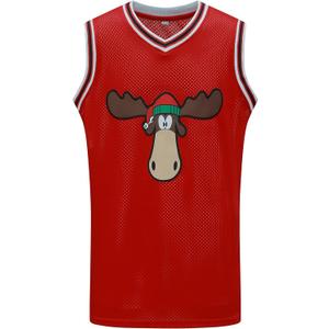 YWIES Griswold #00 Movie Christmas Basketball Jerseys Stitched Letters and Numbers S-XXXL (Red, XL)