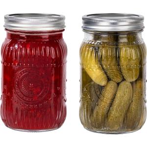 WELLIFE Wide Mouth Mason Jars, 2 Pcs Wide Mouth Mason Jars 32 OZ for Preserving,Jam,Honey,Wedding Favors,Sauces,Meal Prep,Salad,Yogurt & Decor