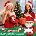 2 x Handmade Crochet Santa Claus Gifts for Friends,Cute Christmas Ornaments Decorations,Funny Christmas Best Friend Birthday Gifts for Women,Cute White Elephant Stocking Stuffers for Friend Bestie Sister