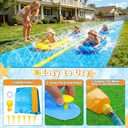 iGeeKid 45Ft Huge Slip and Water Slide with Sprinkler, Heavy Duty Lawn Waterslide for Kids Adults, Extra Long Double Lane Water Toys n Slides with 2 Bodyboards Backyard Lawn Summer Outdoor Water Toys