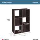 ClosetMaid Cubeicals 6 Cube Storage Shelf Organizer Bookshelf, Stackable, Vertical or Horizontal, Easy Assembly, Wood, Chocolate Finish