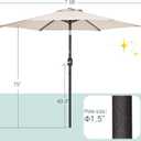 7.5ft Outdoor Umbrella Patio Umbrella,2-Year-Non-Fading,Table Market Patio Umbrella with Push Button Tilt and Crank,for Pool, Deck, Garden,Backyard