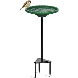 Bird Baths for Outdoors, Detachable Birdbaths for The Garden Clearance, Freestanding Bird Baths for Outdoors Heavy Duty, Bird Bath Bowl Spa & Birdfeeder with Metal Stake Stand, Circle Shape