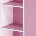 Furinno 3-Tier Open Shelf Bookcase, White/Pink 11003WH/PI (3-Tier Cube)