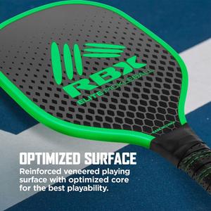 RBX Pickleball Equipment Set (2 Pack 2 Paddles, 2 Balls) Pickleball Game for Kids Premium Wooden Paddles, Ergonomic Grip Design, Durable, X-40 Outdoor Balls