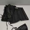 Kimring Women's Fashion Elegant Halter Satin Jacquard Lace Edge Corset (XX-Large, Black-upgraded)
