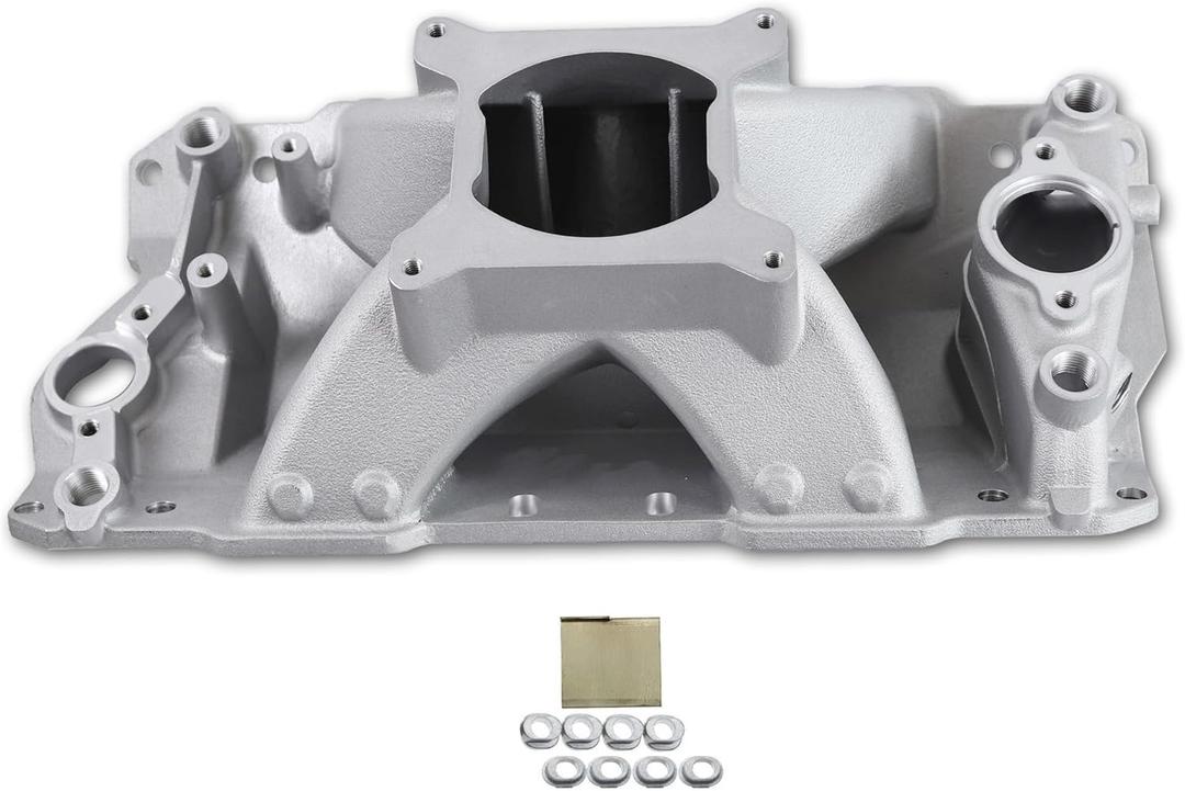 52031 air-gap Intake Manifold Aluminum Single Plane Compatible with SBC Small Block Chevy 305 350 400 1955-1995 3000-7500 RPM