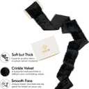 MEEDEE Black Velvet Ribbon 2 Inch Wide Frayed Ribbons Crinkle Raw Edge Black Christmas Ribbons 2 Rolls 4 Yards Crushed Velvet Ribbon for Gift Wrapping, Wedding Bouquet