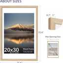20X30 Poster Frame, Display Pictures 18X24 with Mat or 20X30 Without, Wall Hanging Frames, Natural Oak, 3 Pack