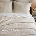 Madison Park Harper Quilt Set Velvet Casual Geometric Stitching Design All Season, Lightweight Coverlet, Cozy Bedding, Matching Shams, King/Cal King(104"x94"), Ivory 3 Piece