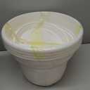 11 Inch Plastic-Flower-Pot-for-Indoor-Plants, 4 Pack Large Outdoor Planter Pot with Drainage Holes & Saucers, Resin Decorative Garden Pots Planters (White)