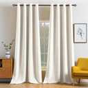 MIULEE Blackout Curtains 96 Inches Long for Bedroom Living Room Thermal Insulated Room Darkening Grommet Top Solid Light Blocking Drapery Set of 2 Window Panels Ivory
