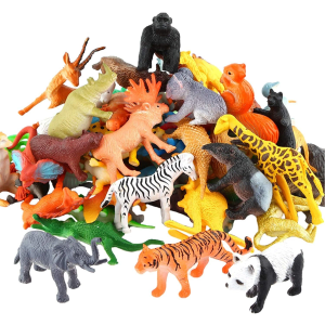 Safari Animals Figures Toys, Realistic Wild Zoo Animal Figurines, Plastic African Jungle Animals Playset for Kids Toddlers, 21Pcs Safari Toys Birthday Gifts for Boys Girls