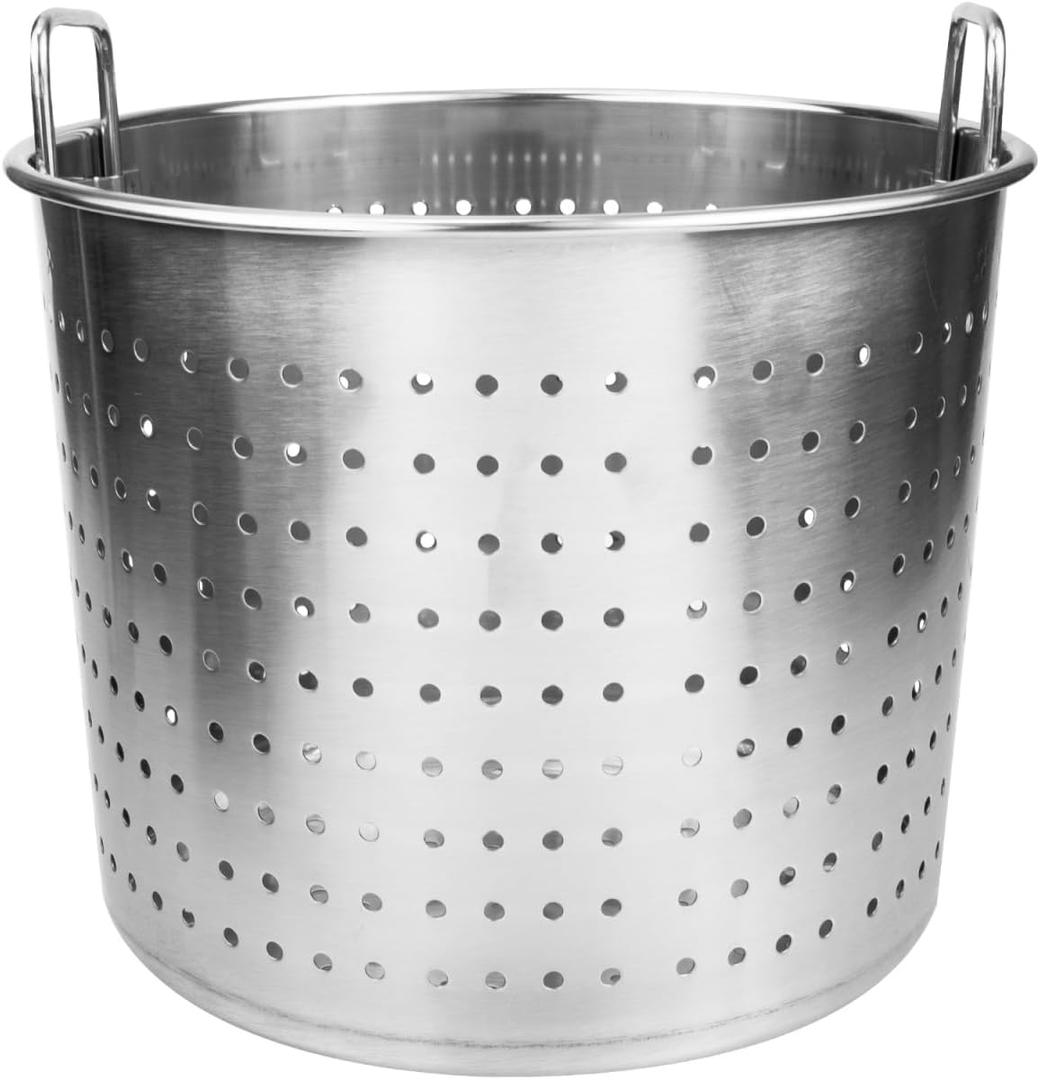 Hemoton Stock Pot Strainer Basket Insert Seafood Boil Pot Crawfish Crab Steamer Pot Stainless Steel Pasta Cooker for Home Restaurant Kitchen
