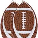 Colorful Layered Football Dangle Earrings Glitter Faux Leather Football Sports Lover Teardrop Earrings for Women Jewelry (A)