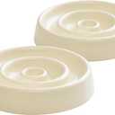 Ceramic Slow Feeder for Cats, Slow Food Bowl, Circle Shape (Bowl x 2 - Cream, 6inch)
