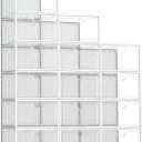 Pinkpum 15 Pack X-Large Shoe Storage Boxes Fit US Size 12, Shoe Organizer for Closet Clear Plastic Stackable Shoe Dispaly Case Holder Bins, Sneaker Storage for Sneakerheads White
