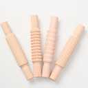 Small Rolling Pins For Baking 4Pcs Wooden Embossed Rolling Pin Set with Print Kitchen Handmade DIY Mini Dough Roller Supplies for Pottery Classroom Play Art Crafting SEAYOXIN