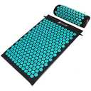 ProsourceFit Acupressure Mat and Pillow Set for Back/Neck Pain Relief and Muscle Relaxation, Large - Black/Aqua 1 pc