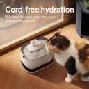 PETLIBRO Cat Water Fountain, Cordless Pet Water Fountain Battery Operated, 2.5L/84oz Dockstream Water Fountains for Cats Indoor, Cat Fountain with Stainless Steel Tray, Easy to Clean BPA-Free