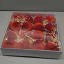 Velvet Ornaments for Christmas Tree Decorations - Red Christmas Ball Ornament for Indoor Holiday Decor - Shatterproof Xmas Bulbs Ornaments 80mm 3.15inch - Pack of 16