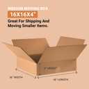 BOX USA Shipping Boxes Flat 16"L x 16"W x 4"H 25-Pack - Corrugated Cardboard Box for Moving, Mailing, Packing, Packaging and Storage