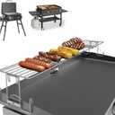 DcYourHome Griddle Warming Rack for Blackstone 36 28 22 17 Inch Griddles Accessories, Universal Adjustable Rack for Weber 28" & Most Flattop Griddle, Cooling Rack for Blackstone 1984 1832 2142 1554 (12"L - 45"L)