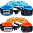 Toddler Leash, 2 Pack Safety Anti Lost Wrist Link with Key Lock, Reflective Child Walking Harness, 8.2ft Blue + 4.92ft Orange Kids Leash for Supermarket Mall Airport Amusement Park Zoo Travel