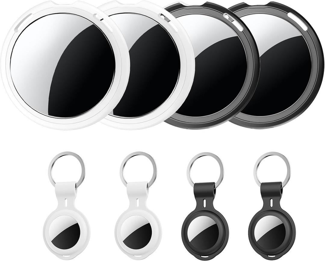 4 Pack Tracker Tags [Apple MFi Certified] Work with Apple Find My(iOS Only) Bluetooth Smart Tags Key Item Finder Waterproof Worldwide Replaceable Battery Tracking for Wallet Pets Backpack Dogs Luggage