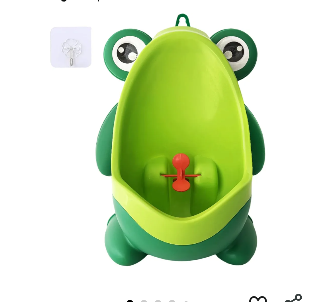 Frog Pee Training,Cute Potty Training Urinal for Boys with Funny Aiming Target,Green Urinals for Toddler Boy