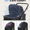 Dec-Mec Dog Stroller for Medium Large Dogs up to 66lbs Portable&Foldable | Pet Stroller for 2 Small Dogs with Adjustable Handle & Canopy, Ventilated, Storage Organizer, Black, Medium 