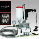 Epoxy Injection Concrete Repair Grouting Pump Machine 100 paker 1 Four Cut bit 1 adatpor 110V High Pressure Injection Applicator Electric Grout Mortar Plugging Machine Building Crack 910W Value Meal