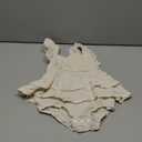 MERSARIPHY Newborn Baby Girl Summer Outfit Linen Ruffle Bubble Romper Dress One Piece Bodysuit Jumpsuit Infant Summer Clothes (6-12 Months, Beige)