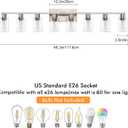 8 Light Bathroom Vanity Light, Large Brushed Nickel Vanity Lights Fixtures, Bathroom Lighting Fixture Over Mirror with Clear Glass Shade for Mirror, Bedroom, Living Room, Wall Lamp