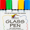 Glass Pen Window Marker: Liquid Chalk Markers for Glass, Car Marker or Mirror Pen with Washable Paint - Graduation Car Windows, Storefront Window, Wedding, Parade, Party & Holiday (5 Pens - Wide Tip)