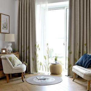 Melodieux Wheat Embroidery Linen Wide Curtains for Living Room Patio Door Large Window Grommet Drape Farmhouse Style, Beige/Green, 100 by 96 Inch (1 Panel) Melodieux Wheat Embroidery Linen Wide Curtains for Living Room Patio Door Large Window Grommet Drape Farmhouse Style, Beige/Green, 100 by 96 Inch (1 Panel)