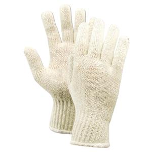 MAGID KnitMaster T132/T132C Cotton/Polyester Glove, Knit Wrist Cuff, 10" Length, X-Small (12 Pair) (Natural)