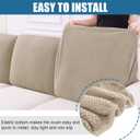 Smiry Waterproof Couch Cushion Covers, Stretch Jacquard Thick Sofa Cushion Covers, Washable Seat Slipcover Elastic Furniture Protector for Pets, Kid (Back Cover M, Camel)