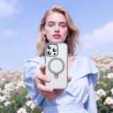 Designed for iPhone 15 Pro Max Case with Magnetic Ring Stand [Compatible with Mag-Safe] [Military Drop Protection] Shockproof Translucent Phone Cover 6.7" for Women Men,Grey (Gray)