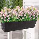 Artificial Outdoor Fake Flowers,20 Bundles Outside Fake Flower UV Resistant No Fade Outdoor Faux Plastic Plants Flowers Home Garden Porch Patio Decor(Pink)